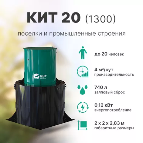 Станция биологической очистки КИТ 20 (К-20-1300) в Комсомольске
